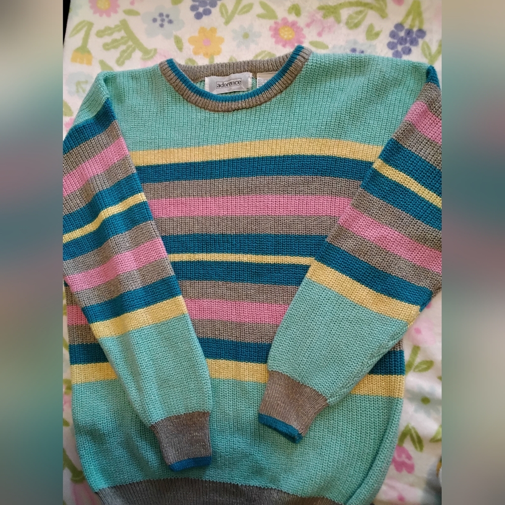Adorence Women's Size Medium Vintage Spring Cotton Blend Sweater - Picture 2 of 4
